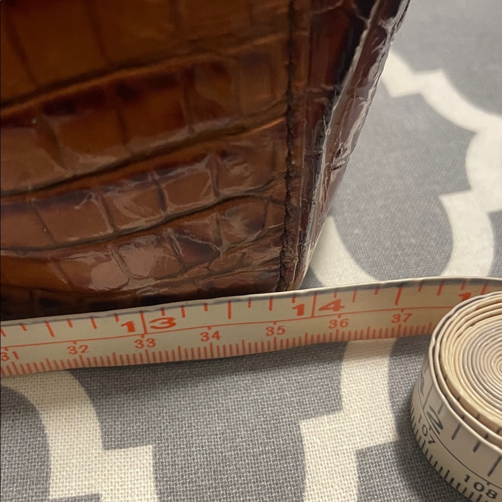 Brahmin Cognac Croc-Embossed Leather Tote - Picture 9 of 15